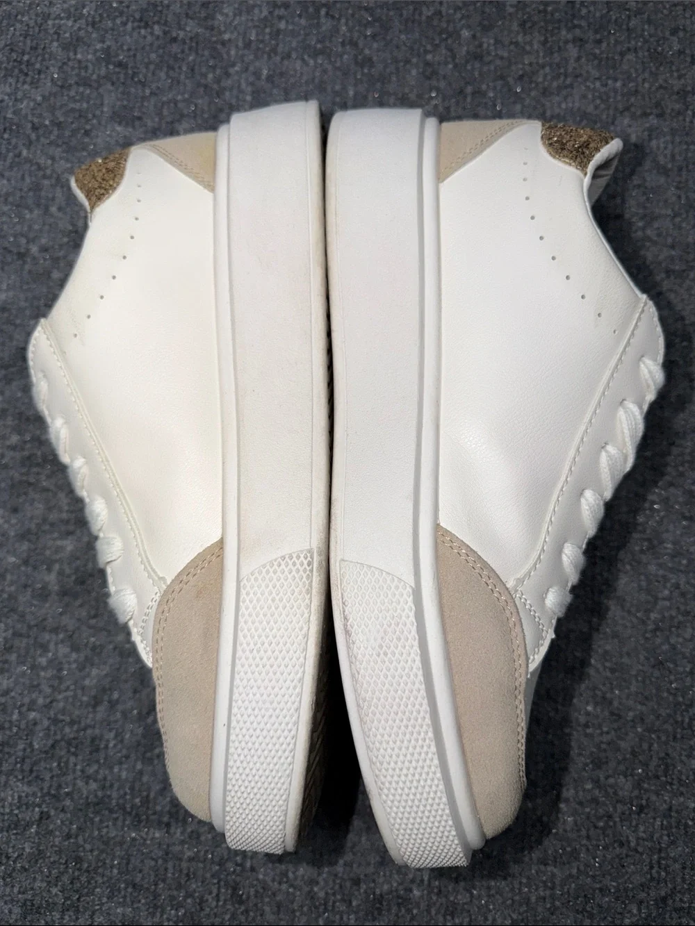 Vintage Havana White Sneakers with Gold Star Accent